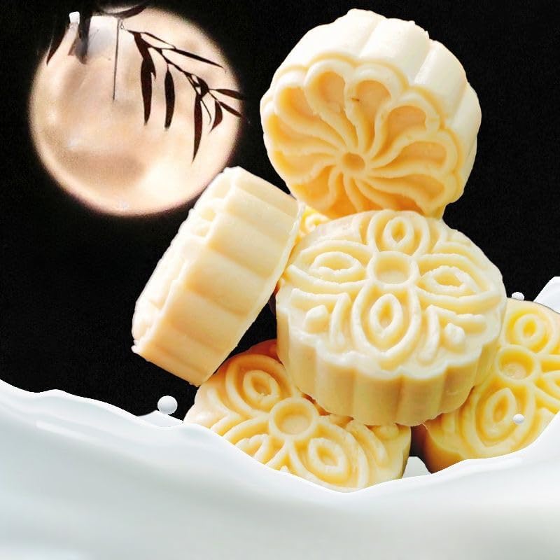 Milk mooncake（12packs) Fruit cake, Mid-Autumn Festival moon cake,Delicious snack,dim sum,Instant dessert,healthy snacks,Chinese snacks gifts,Snack food (Blueberry flavor,12 packs)
