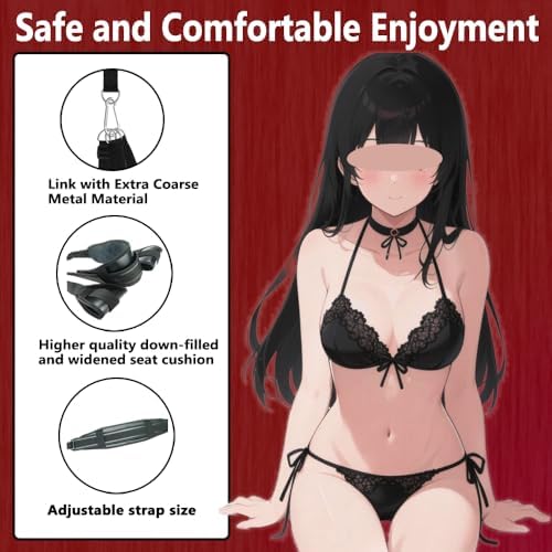 Heavy Duty Swing Door Frame Sexy Furnitures for Bedroom Hold to 300Lbs Over The Door Love Sling Adult Sex Toys for Couples Novel Romantic Accessories Frequent Flyer Women Sweatshirt Adult Swing Sex