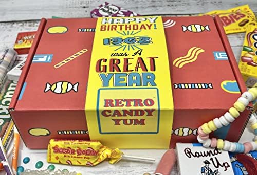 RETRO CANDY YUM ~ 1962 64th Birthday Gift Box Nostalgic Candy Mix from Childhood for 64 Year Old Man or Woman Born in 1962 Jr