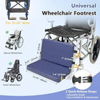 Wheelchair Footrest Leg Rest Elevating Pads, Wheelchair Pedals Leg Support Extension, Elevated Foot Rest Accessories for Wheel Chair, Footrests Extender Protector Cushion with Adjustable Straps