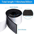 Shappy 2 Packs 120 x 2 x 0.12 Inch Felt Strips with Adhesive Backing Felt Tape Roll Non Slip Self Adhesive Cuttable Furniture Pads for Protecting Hardwood Floors, Chairs, Wall(Black)