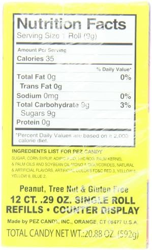 PEZ Original Fruit Candy Refills, 6-Count Roll, 0.29 Ounce (Pack of 12)