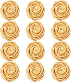 Confect Metallic Edible Champagne Gold Roses | Edible Christmas Cupcake Toppers | Edible Flower For Cake Decorating | Pack Of 12 Edible Metallic Sugar Flowers for Cake Decorating