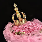 Crown Creative Metal Cake Topper Accessory Baby Shower Birthday Cake Decoration Crown for Boys & Girls Gold