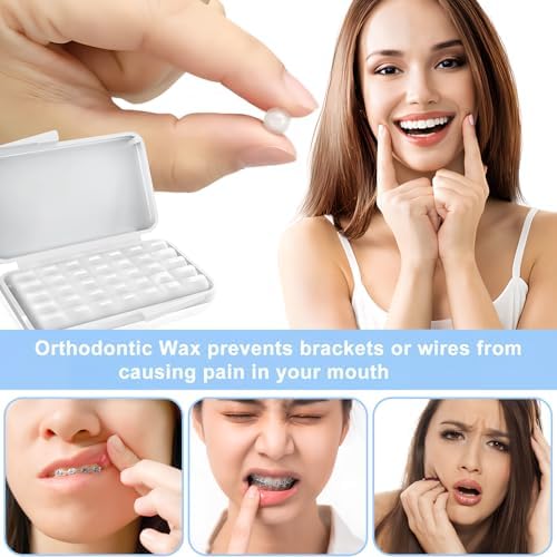 Orthodontic Wax for Braces,Dental Wax for Braces,6 Boxes Braces Wax Applicator Tool