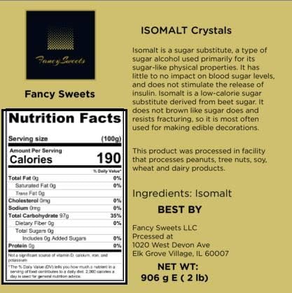 Fancy Sweets LLC Isomalt Crystals, No Artificial Flavors, 2 lb Bag