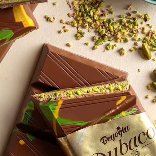 Beyoglu Dubaco Dubai Chocolate Bar Pistachio 7.05 Oz (Pack of 1), Luxury & Premium Dubai Milk Chocolate Bar Filled with Pistachio Butter & Shredded Knafeh Kadayif