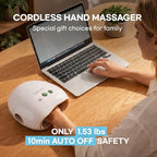 HuBDIC HubiCare Portable Hand Massager with Individual Finger Massage, Cordless Heat & Compression for Finger Numbness & Arthritis Relief, Compact Travel & Gift Design for Love Ones