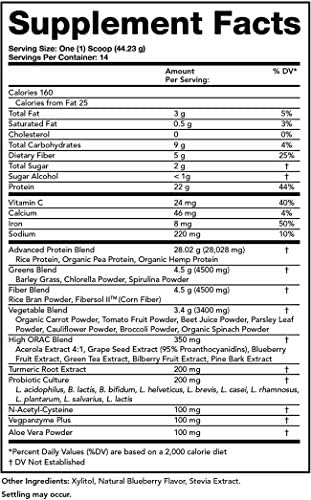Olympian Labs Ultimate Greens Protein 8 in 1. Plant Protein, Greens & Veggies, Fiber, Probiotics, Antioxidants & Enzymes