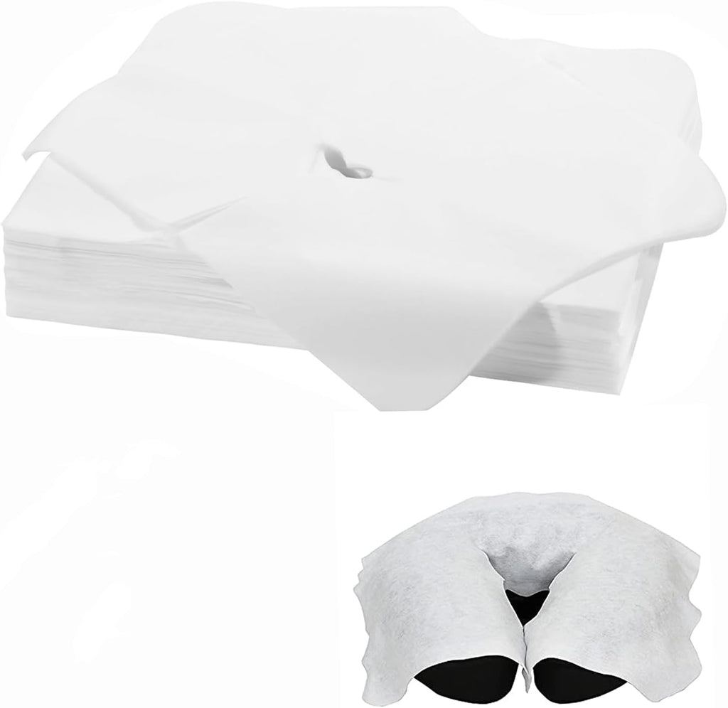100Count Disposable face Cradle Covers for massage table, Ultra Soft, Non-Sticking, Breathable Massage Headrest Covers,Professional Massage Chair Cover for Skincare Beauty Salons Face Rest Cover