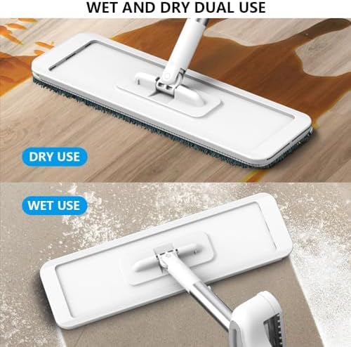 Lazy Person's Self-Washing Flat Mop, 2024 Large Flat Mop Magic Flat Squeeze Mop Rotatable Adjustable Cleaning Mop, Self Wringing Flat Mop Microfiber Mops for Floor Cleaning (1*mop+6*Cloth)