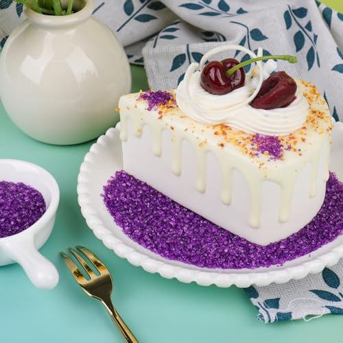 Purple Sanding Sugar Sprinkles, 4.6 oz Edible Sparkling Sugar Crystals for Baking Topping, Cupcakes, Cookies, Ice Cream & Cake Decorating, Wedding Party Easter Halloween Supplies