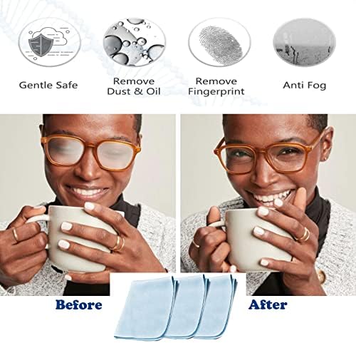 Anti-Fog Eyeglasses Cleaning Cloth, Anti Fog Wipe for Glasses Goggles Motorcycle Helmet Camera Lens, Reusable 500 Times(3 Packs)