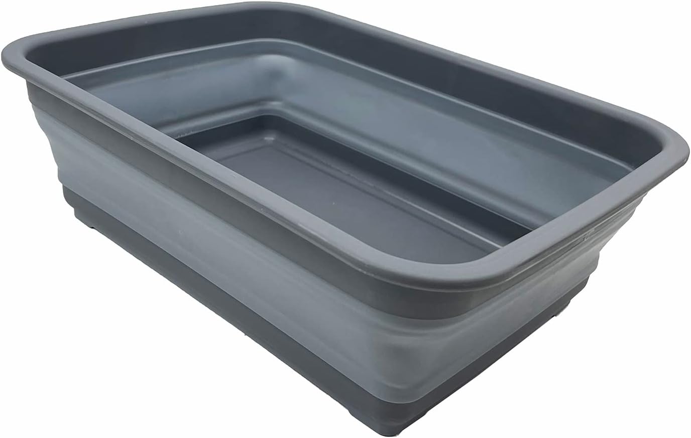 SAMMART 7L (1.85 Gallon) Collapsible Tub - Foldable Dish Tub - Portable Washing Basin - Space Saving Plastic Washtub (Grey)