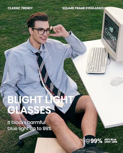 Cyxus Blue Light Glasses Men Women Reduce Eye Strain UV Blocking for Office Work Computer Screen 8082