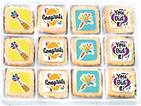 Congrats Gift Cookies Congratulations Gift Basket 12 PACK For Kids Men Women Graduation Friend | Nut Free | Kosher