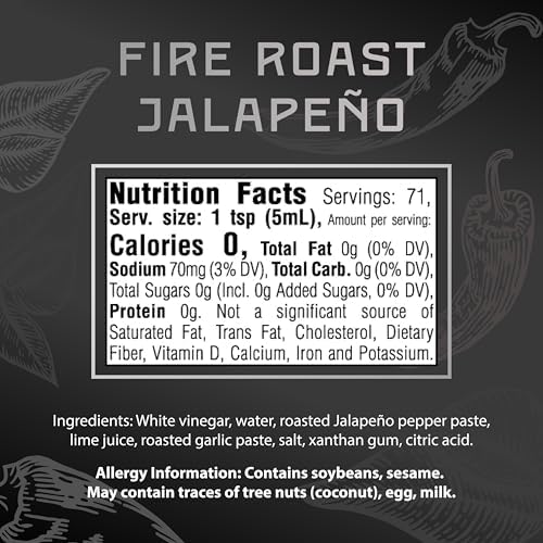 Melinda's Fire Roasted Jalapeño Hot Sauce with Aromatic Garlic - 12oz, 1 Pack - Gourmet Green Pepper Sauce Perfect for Grilled Meats & Veggies, Tacos, Eggs & More - Mild Heat, Keto, Vegan, Non-GMO