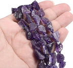 Amethyst Rough Nugget Chunk Beads – Raw Crystal Chunks for Jewelry Making, Healing Stones, and Spiritual Crafts 16inch