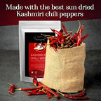 SpiceFix - Whole Kashmiri Red Chilli Pepper, Mild to Medium Heat Natural Stemless Chillies, Sun-Dried Red Pepper, Indian Dried Chili Peppers in a Resealable Bag, 2.6 Ounces