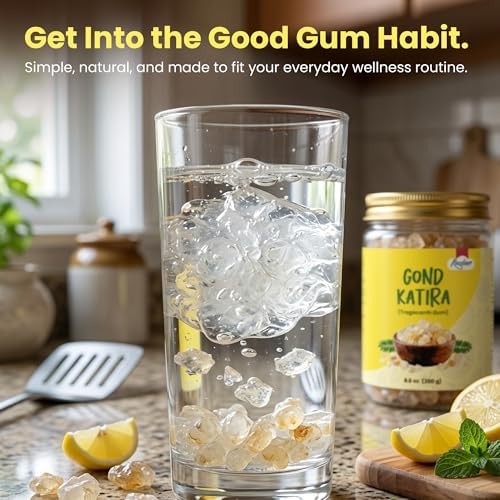 Gond Katira (Ayurvedic Katira) Organic, Katira Gond Indian Gum, Gond Katira Pure Organic, Edible Gum, All Natural, Salt-Free | Vegan | No Colors | Gluten Friendly | NON-GMO (8.8 oz)
