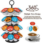 Coffee Pod Carousel Holder,Compatible with K-Cups Organizer Compatible with 36 Cup Pods,Spins 360-Degrees