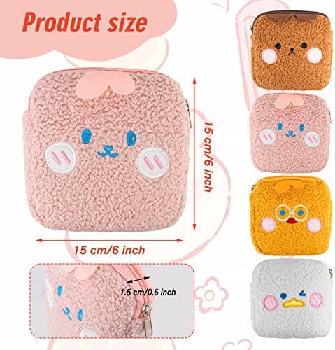 Sanitary Napkin Storage Bag 4PCS Menstrual Cup Pouch, Portable Period Bag for Women Girls Feminine Menstruation First Period Bag Padded Zipper Pouch Mini Cosmetic Bag for Purse