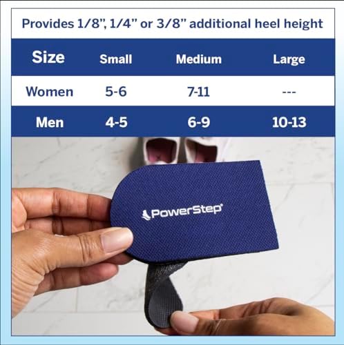PowerStep Adjustable Heel Lift, Adjustable Adult Heel Cushion, Relief for Heel Spurs & Heel Pain, Achilles Tendonitis, Post Surgical Foot Support, Made in the USA (1 Heel Cushion)
