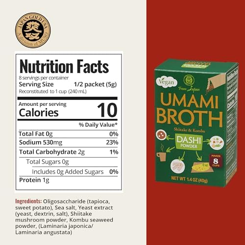 Muso From Japan - Umami Broth Dashi Powder, Vegan - 1.4oz, 4 Sachets (Pack of 1)