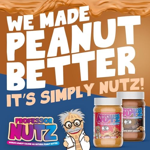Professor Nutz Organic Peanut Butter- Low Calorie, Nut Butter, Natural Peanut Butter, Natural Fiber, Healthy Peanuts, Great source of Protein, 30 Essential Vitamins (12.41 Ounce, Coconut)