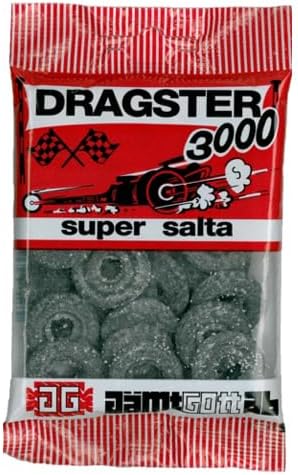 Dragster 3kind set - 3000 Super Salty Liquorice 2000 Super Sour Gummy 1000 Strawberry Licorice Gummy, Variety Pack, each 50g SÖPÖSÖPÖ Pack