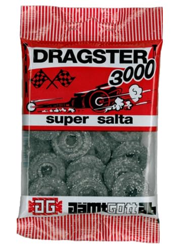 Dragster 3000 Super Salty Liquorice Gummy Candy 3 Packs of 50g SÖPÖSÖPÖ pack (SOPOSOPO)