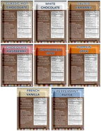 Double Donut Coffee Flavored Hot Chocolate Packets Variety Pack,18 Count Includes Classic, White Chocolate, Chocolate Raspberry, Salted Caramel, Pumpkin, French Vanilla & Peppermint