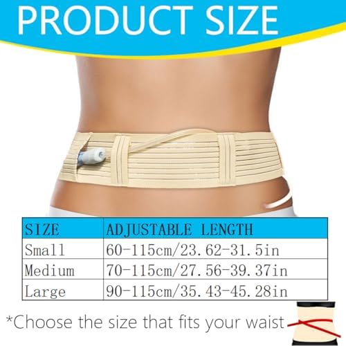 Breathable Peritoneal Dialysis Blet for PD Catheter Port,Dialysis Accessories Peg J Tube Catheter Belts Holder Feeding Tube Supplies for Stomach Women Men Adults (Nude, Medium(28"-41"))