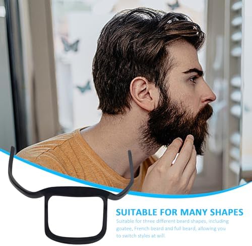 Beard Shaper For Men, Outline Trimmer Stencil for Men's Beard, Cut Buddy, Multi-Beard Fit Beard Styling Tool for Goatee, French Beard, and Full Beard (A)