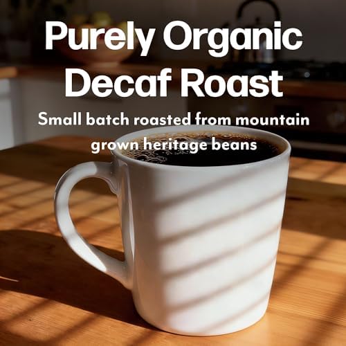 Maud's Purely Organic Low Acid Decaf Medium Roast Coffee Pods – Swiss Water Processed – 16ct | Lab Tested for Mold, Mycotoxins, Heavy Metals & Pesticides | Compatible with Keurig K Cup Maker