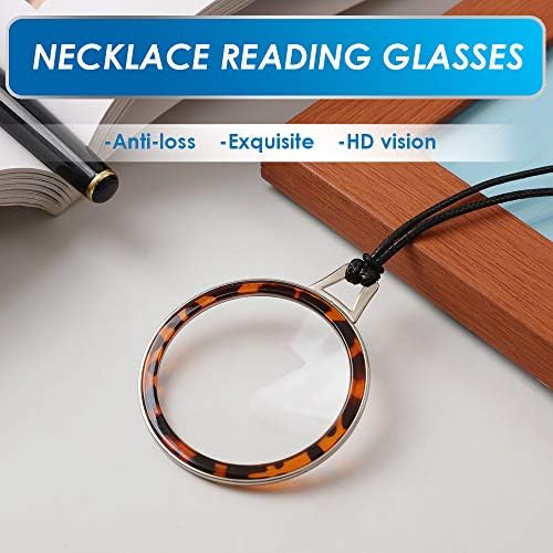 TERAISE Reading Glasses Pendant Necklace Readers Lightweight Portable Anti-loss Reading Glasses with Exquisite Case for Women