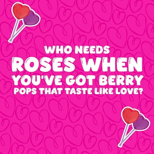 Colombina Very Berry Tiger Pops Heart Shaped Lollipops Cherry Blue Raspberry Individually Wrapped Candy for Parties Classroom Exchange Kids Treats, 22 Count (Pack of 1)