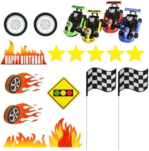 Racing Car Cake Toppers Car Truck Cake Decorations for Man Birthday Racing Car Theme Birthday Supplies (Style 1)