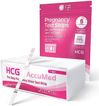 AccuMed Pregnancy Test Strips, 25-Count Individually Wrapped Pregnancy Strips, Early Home Detection Pregnancy Test Kit, Clear HCG Test