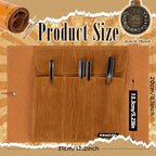4 Pieces Leather Pencil Case, Creative Map Rollup Pencil Bag, Vintage Makeup Brush Pouch, Brown PU Matte Smooth Cover Storage Pouch Holder Organizer