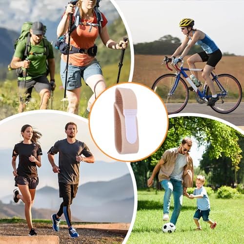 10 Pcs Hammer Toe Straightener Reusable Broken Buddy Wraps Toe Corrector Hammertoe Bandages Support Protection Splints Cushioned for Women Men Overlapping Crooked Curled Bent (Beige)