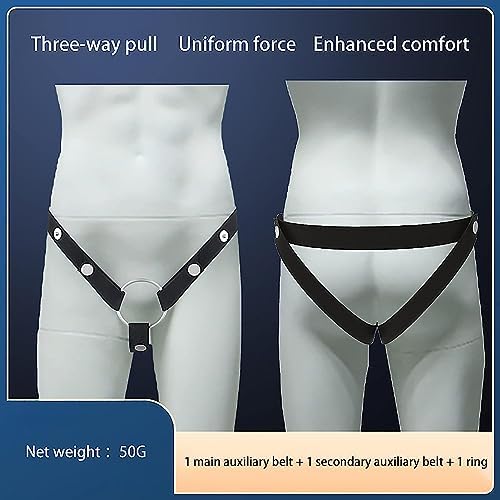 Chastity Belt Male Sissy Belts Chasity Device Anti-Off Auxiliary Chastity Strap Cage Sex Furniture Toys for Men (Black Three-Way Belt)