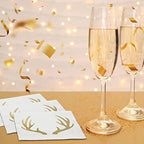 Antlers Cocktail Napkins - Gold Rustic Deer Design 3-Ply Disposable Napkins for Weddings, Engagement Parties, Bridal Showers, Receptions, Birthdays & Anniversaries