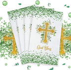 50 PCS God Bless Napkins Baptism Napkins 2 Ply Disposable Paper Hand Towels for Bathroom Religious Decorative Dinner Napkin for First Communion, Christening, Religious Party Decorations