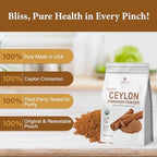 VELOTO Organic Ceylon Cinnamon Powder – 2lb, Fine Ground True Cinnamon for Baking, Cooking & Drinks, Vegan Non-GMO & Gluten-Free