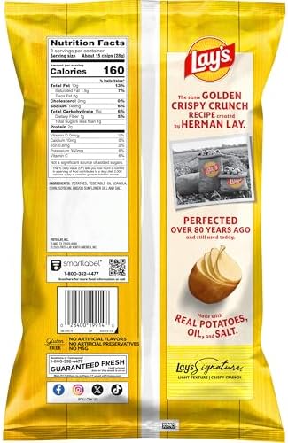 Lay's Potato Chips Classic Flavor Bag, 8 Oz