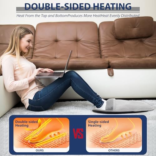 Electric Heated Pad Foot Warmer for Men and Women with Double-Sided Heated, Under Desk,Bed,Office,Home, 3 Timers 9 Fast Heating Settings, Soft and Breathable Perfect Relaxation