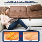 Electric Heated Pad Foot Warmer for Men and Women with Double-Sided Heated, Under Desk,Bed,Office,Home, 3 Timers 9 Fast Heating Settings, Soft and Breathable Perfect Relaxation