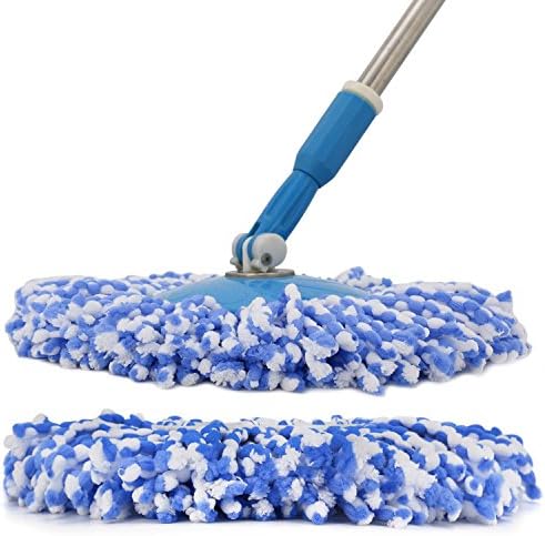 3 Pack 360° Spin Magic Mop Replacement Head, Round Shape Standard Size Microfiber Mop Head Refills for Hurrica Mopnado EGOFLEX Hapinnex Casabella and Other Brands