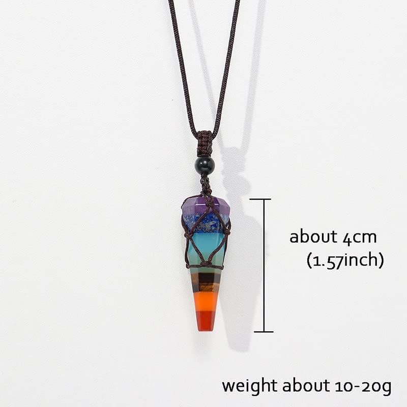Crystal Stone Natural Gemstones 7 Chakra Spirit Pendulum Pendant Energy Colourful Crystal Presents